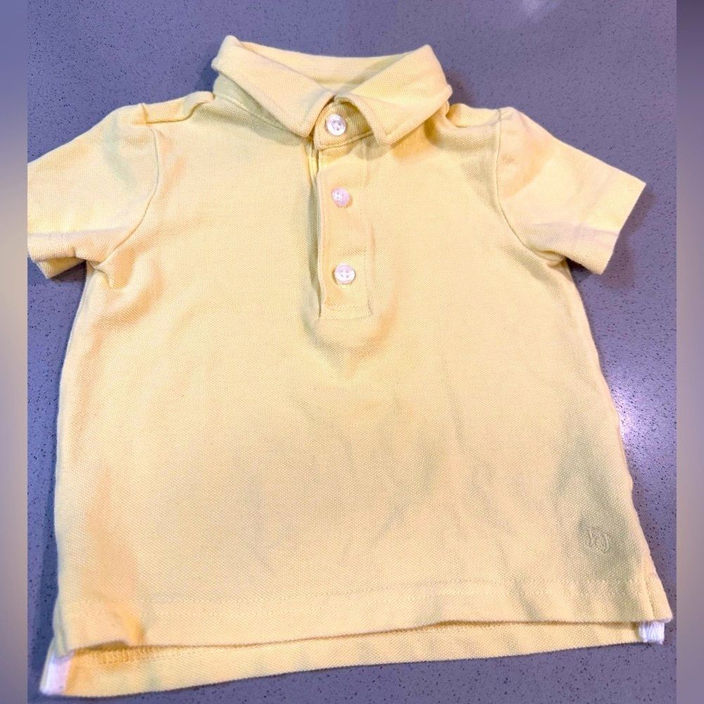 Janie and Jack yellow short sleeve colored polo size 6-12 months